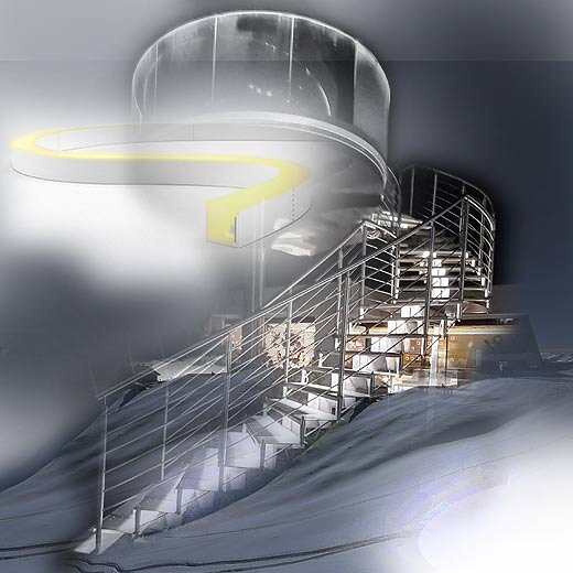 LED Lichtleiste für Aussen beleuchtete Treppe im Schnee