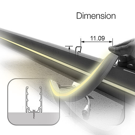 Ansicht eines Betonelementes mit LED Licht