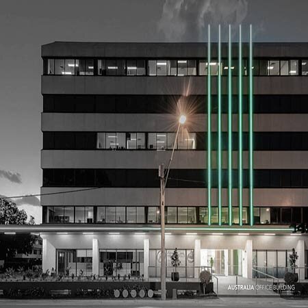 Lichtkontur als LED Lichtleiste an Fassade als Beleuchtung Gebäude